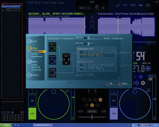 blank Floating EQ screens are accessed by right-clicking.